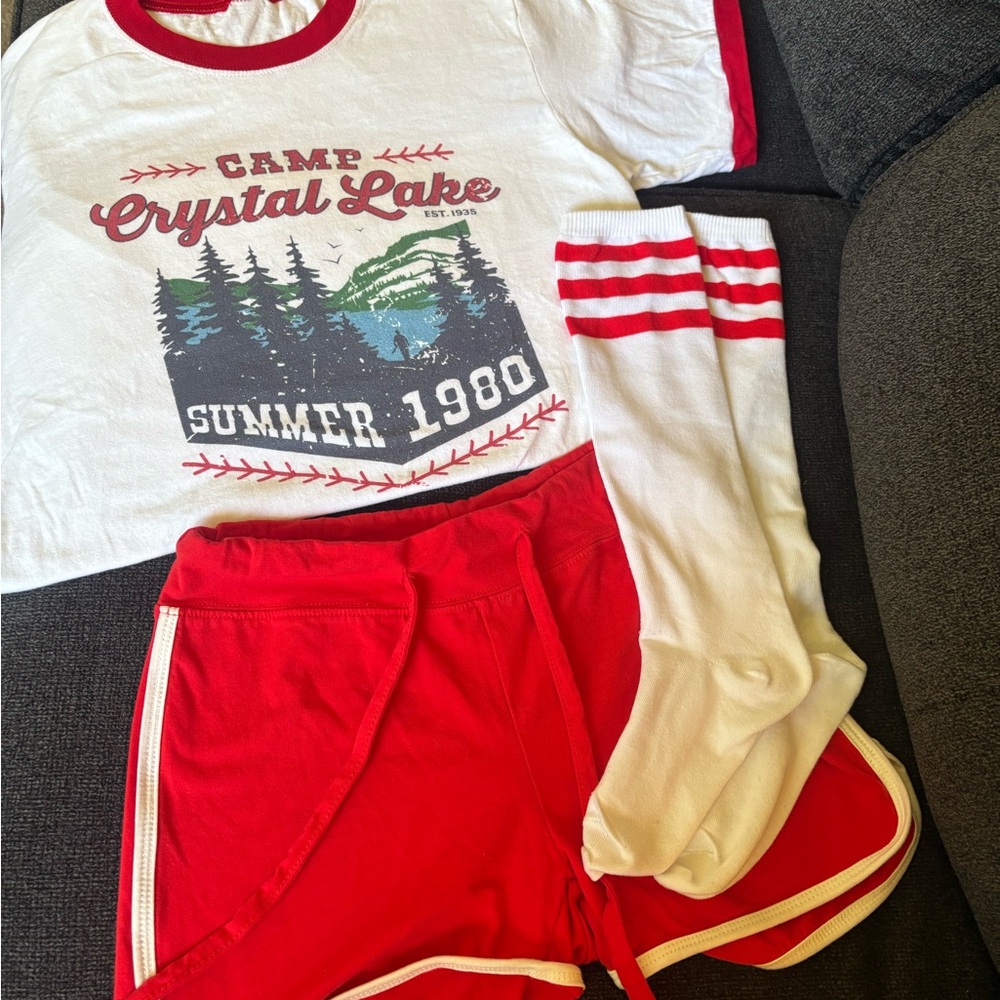 Jason Camp Crystal Lake Summer 1980 T-Shirt and Shorts Set Small Costume